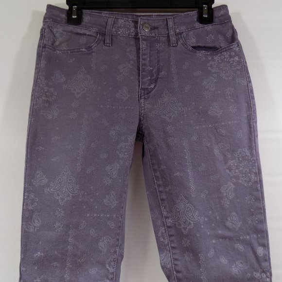 Levi's Purple Paisley Denim Jean Leggings Size 8/29 - Picture 2 of 11